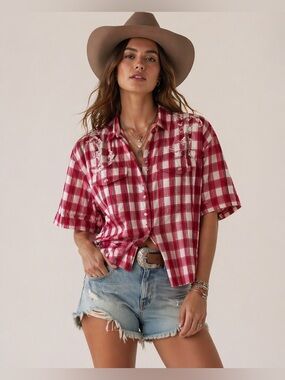 PANHANDLE Plaid Western Shirt XXL Slim Fit Snap Rodeo Festival Top
